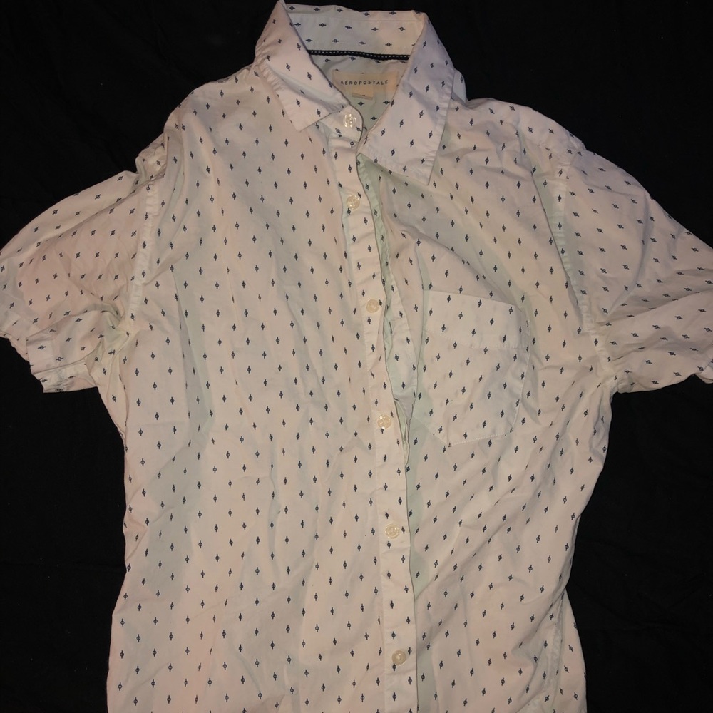 Aeropostale, White Button Up Polo